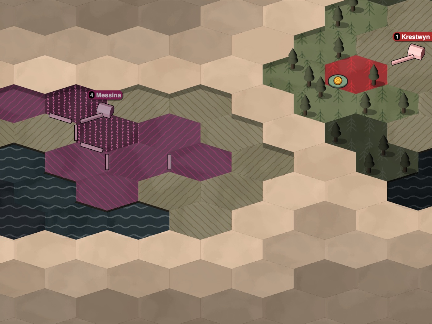 A war party at a rival border